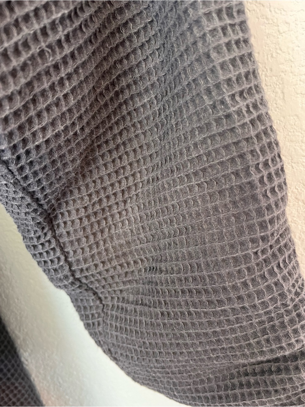 Pottery Barn Charcoal Waffle Robe with Plush Shawl Collar - Picture 3 of 7